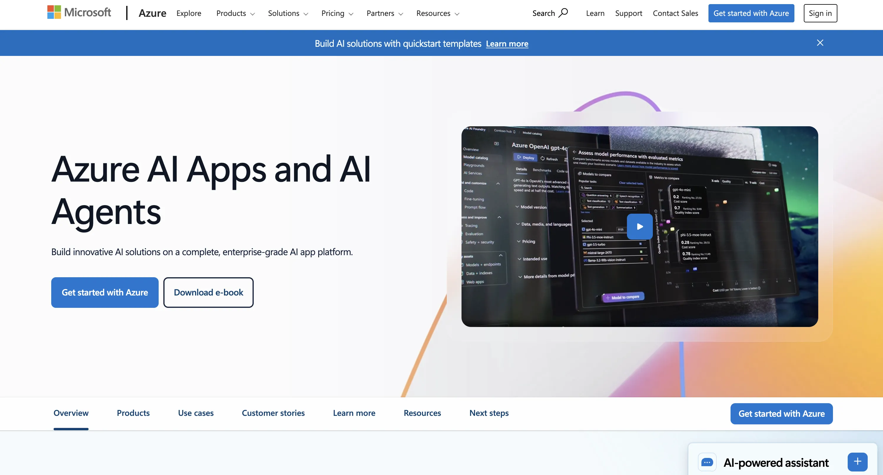 Azure AI Landing Page Screenshot
