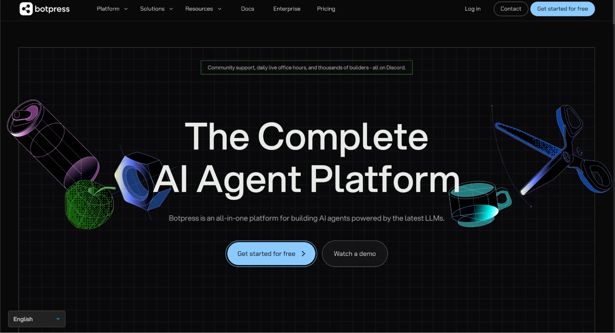 Botpress Landing Page Screenshot