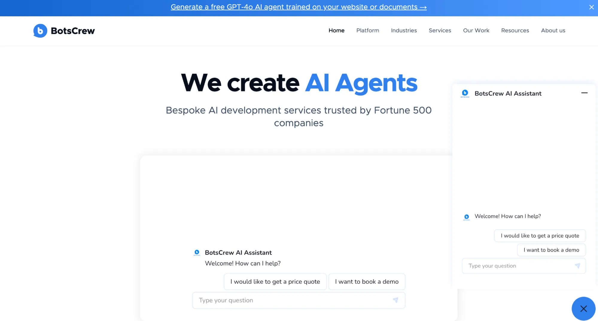 BotsCrew Landing Page Screenshot