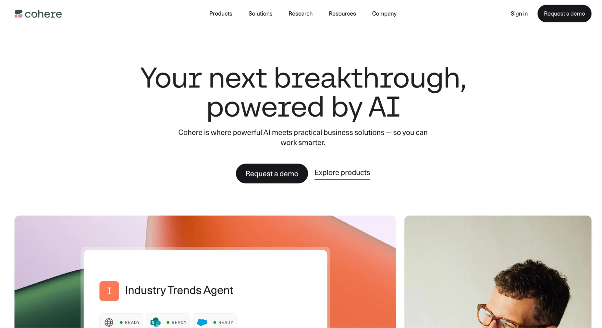 Cohere Landing Page Screenshot