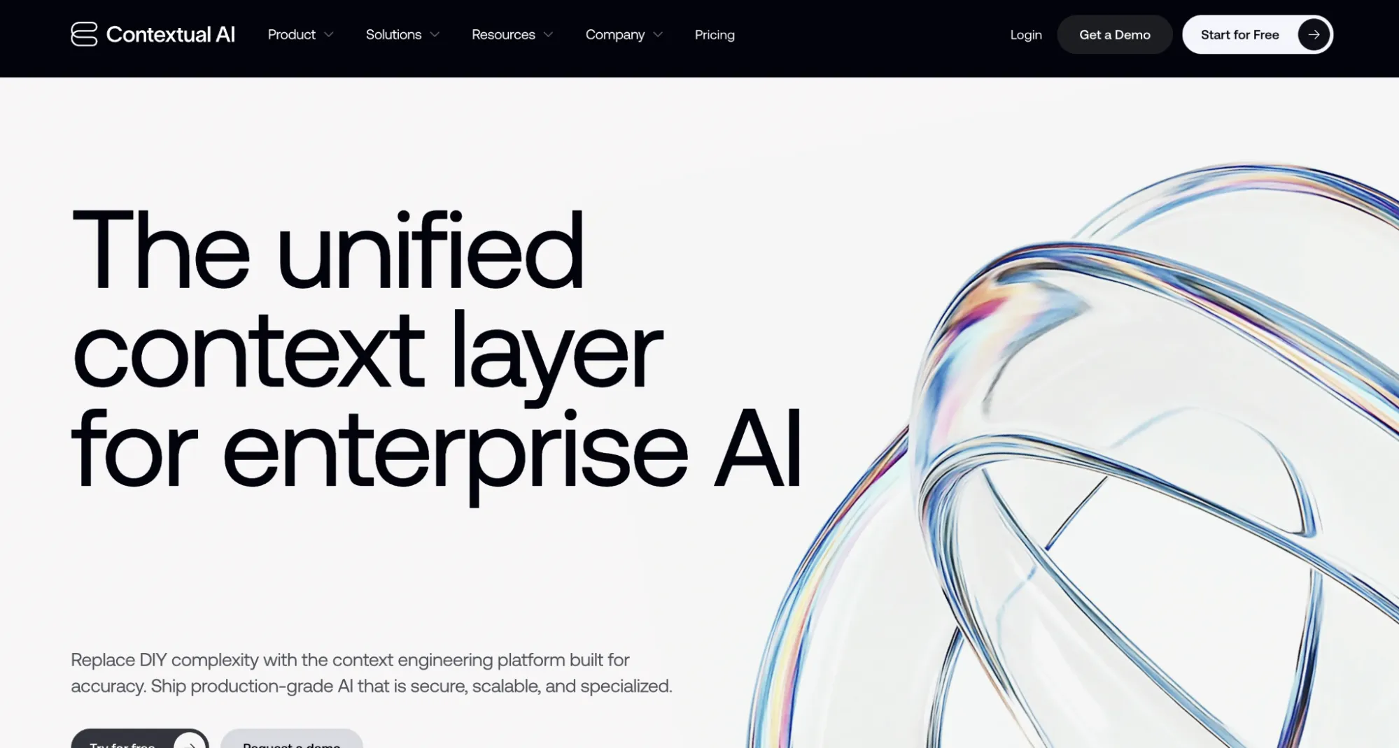 Contextual AI Landing Page Screenshot