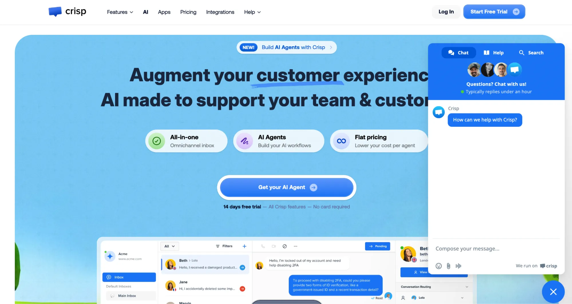Crisp Landing Page Screenshot