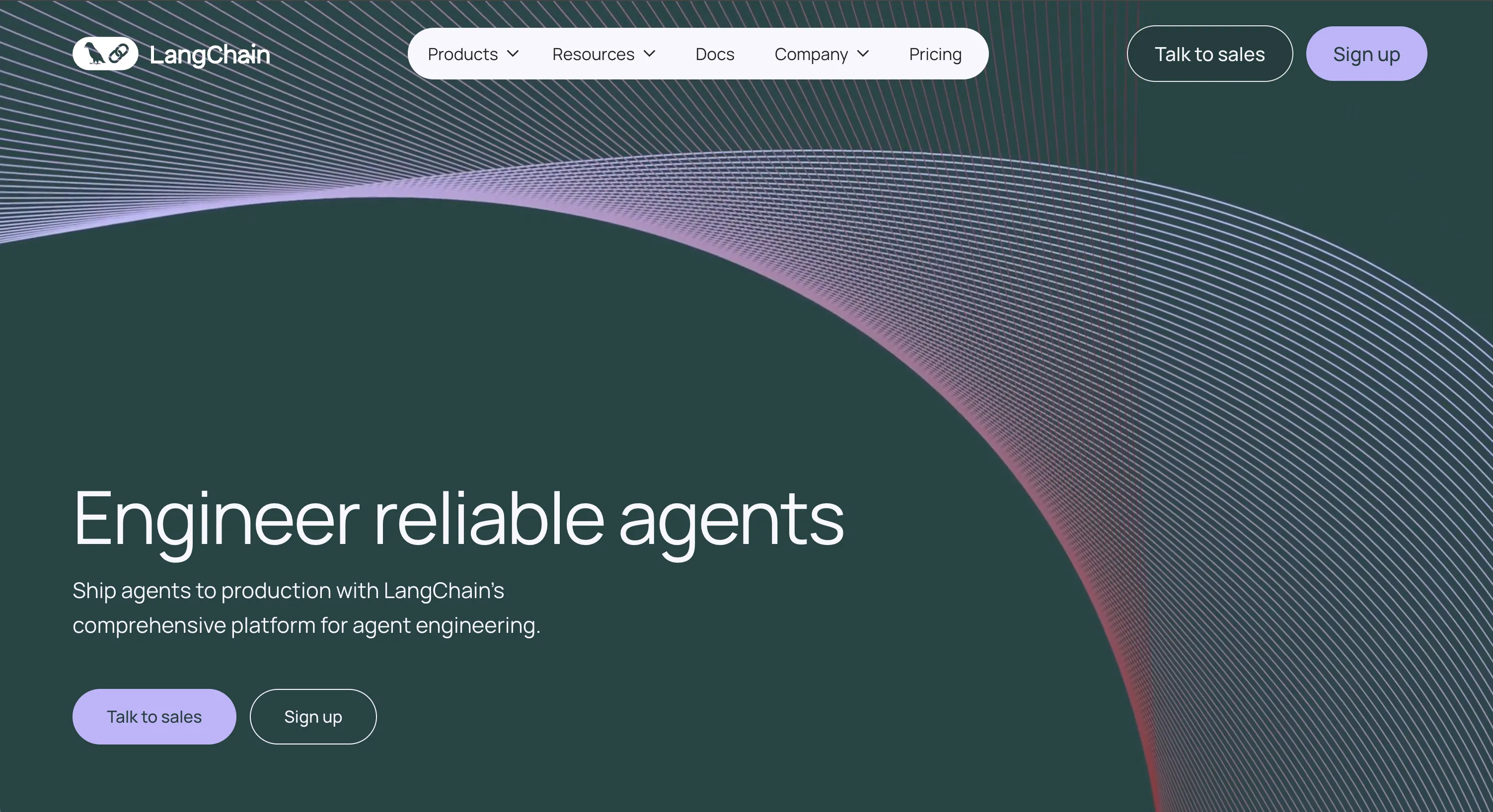 Langchain Landing Page Screenshot