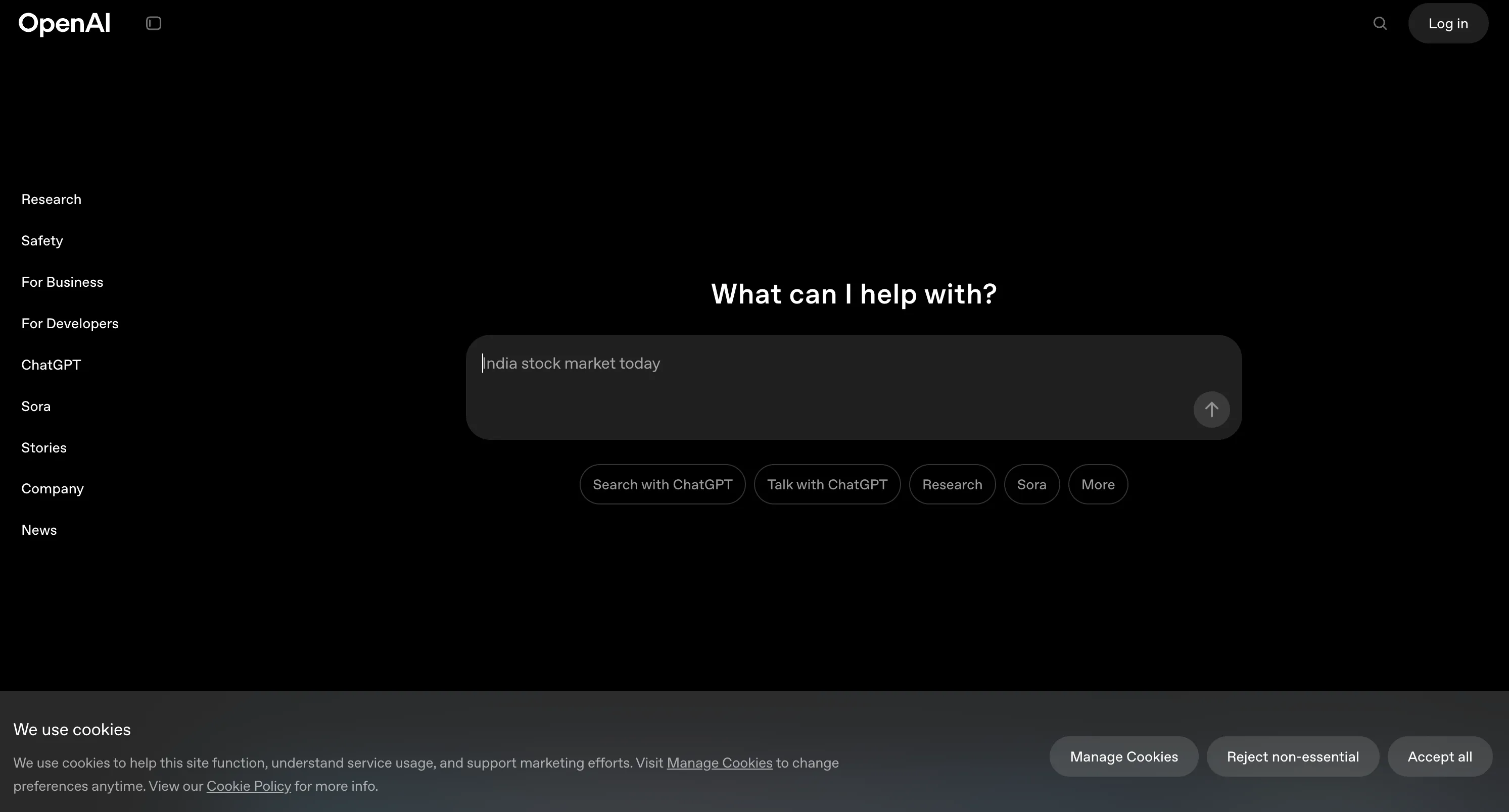 OpenAI Landing Page Screenshot