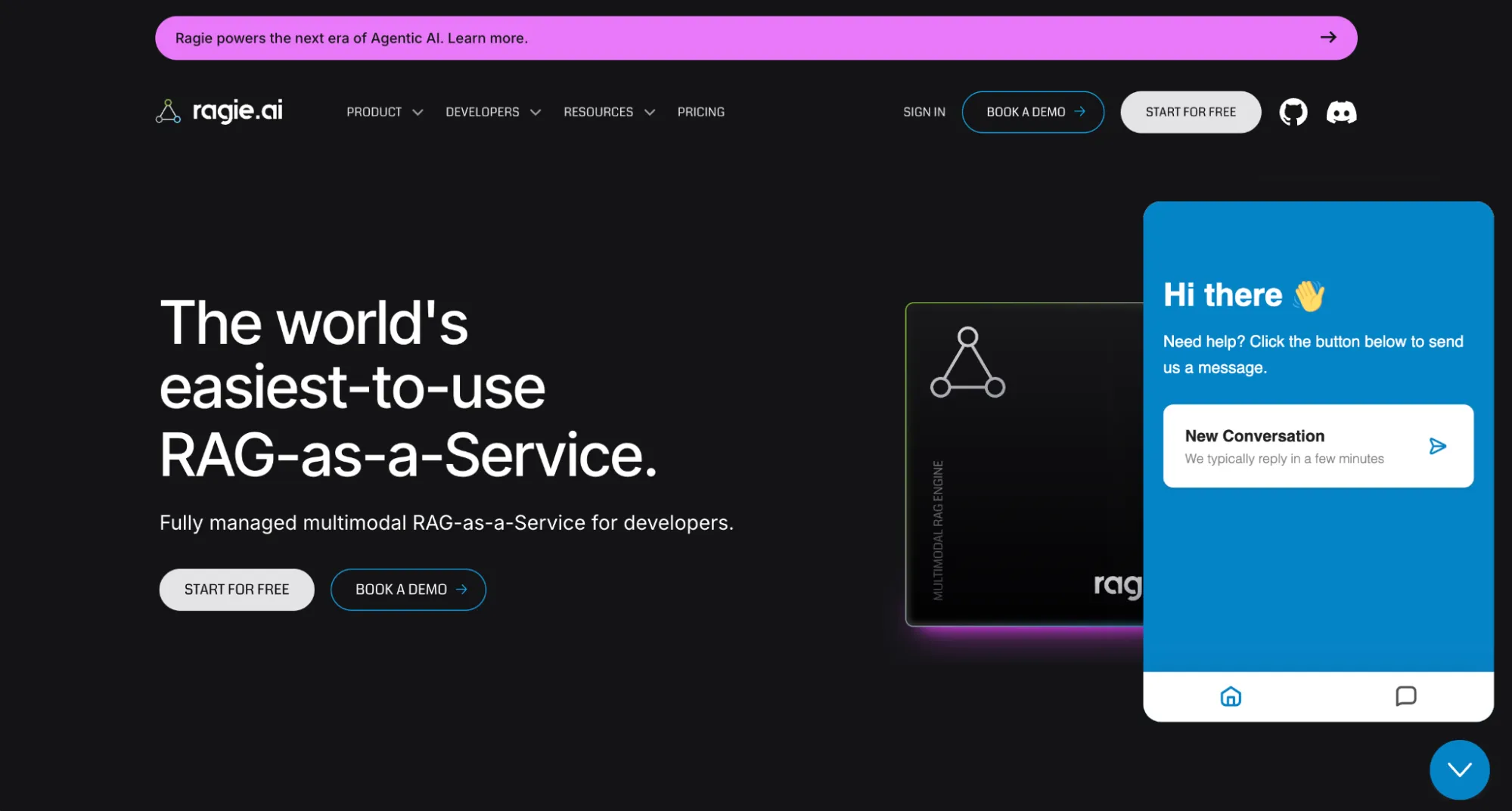 Ragie Landing Page Screenshot
