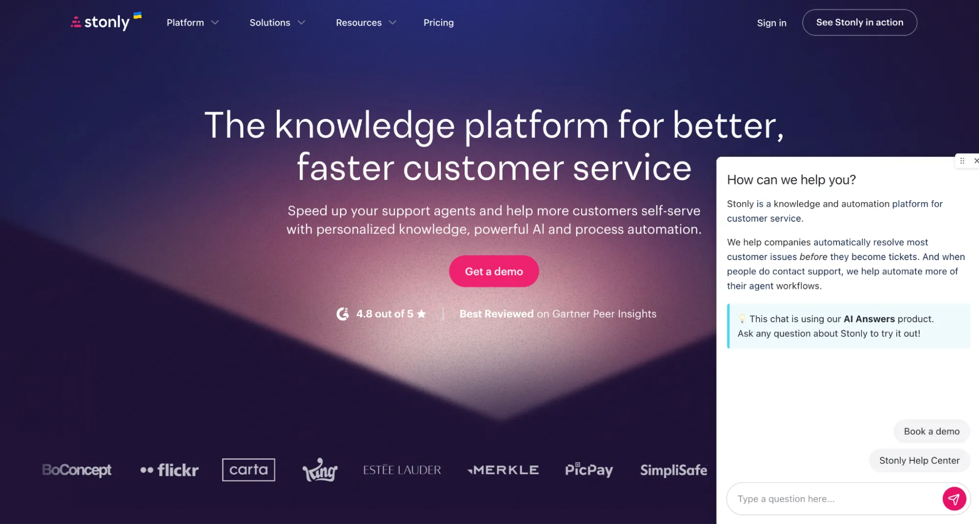 Stonly Landing Page Screenshot