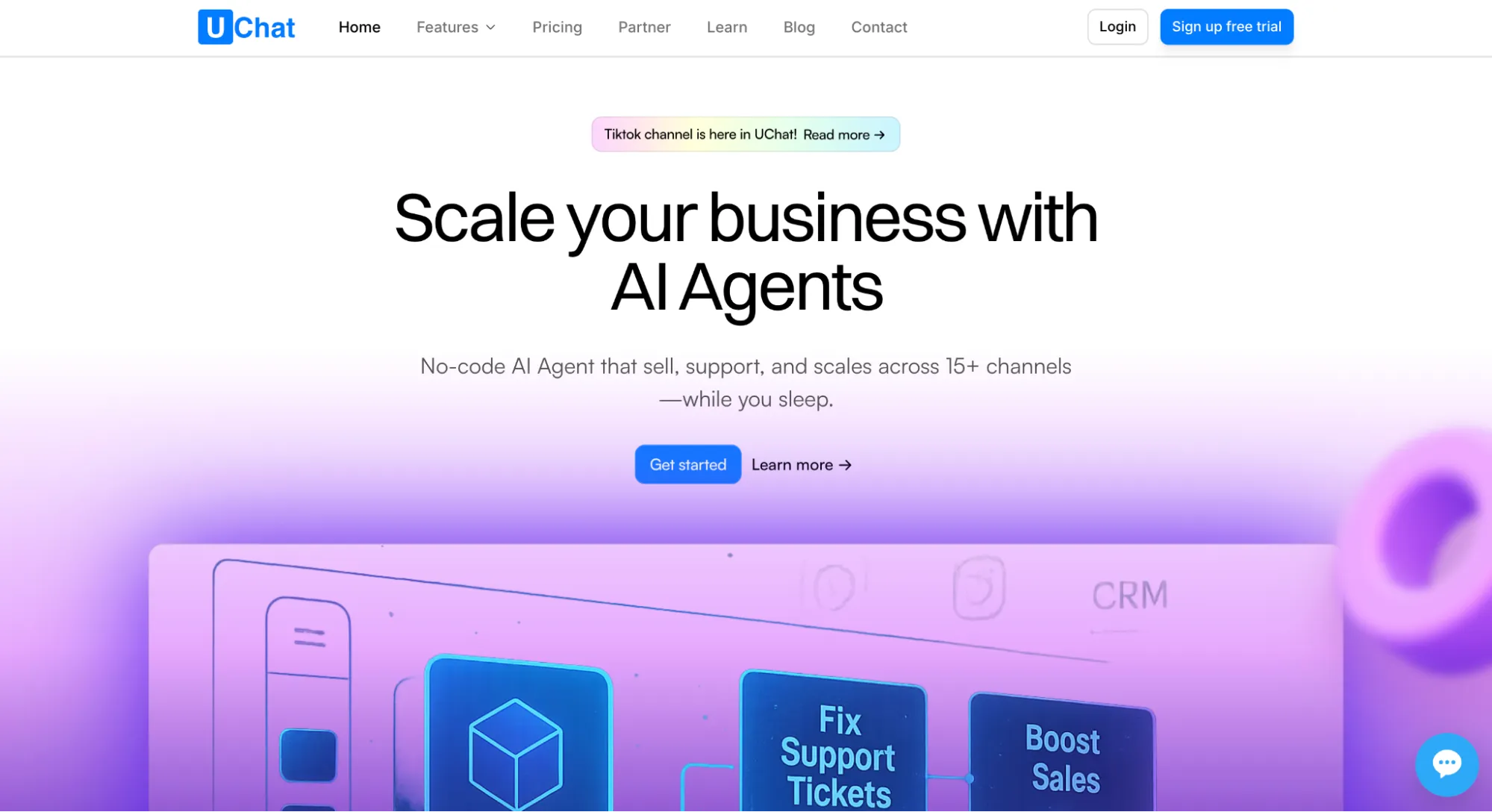 UChat Landing Page Screenshot