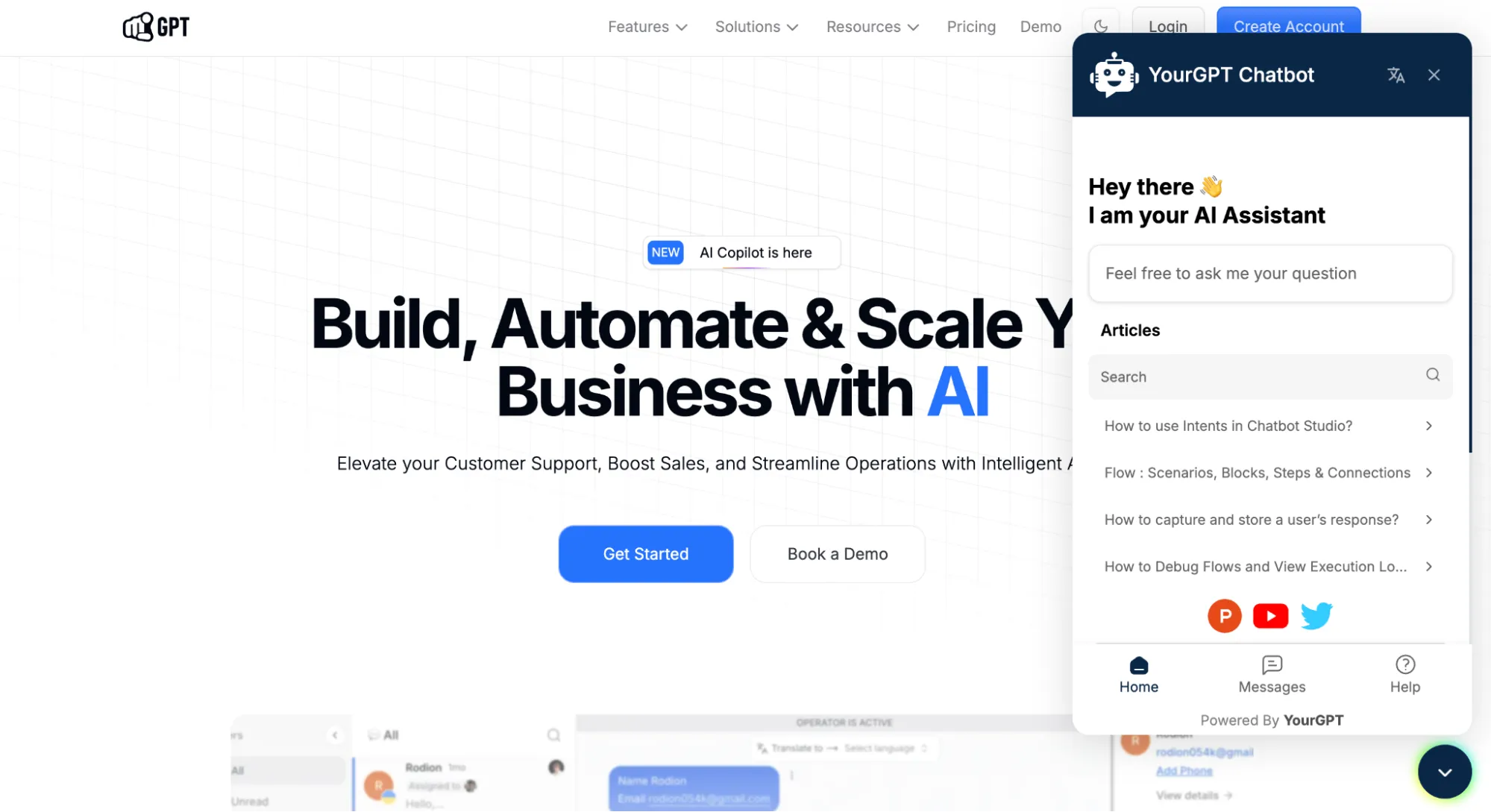 YourGPT.ai Landing Page Screenshot